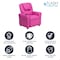 Flash Furniture Kids Recliner, 21-1/2" to 36-1/2" x 27", Upholstery Color: Pink, Weight Capacity: 90 lb. DG-ULT-KID-HOT-PINK-GG - alternate 9